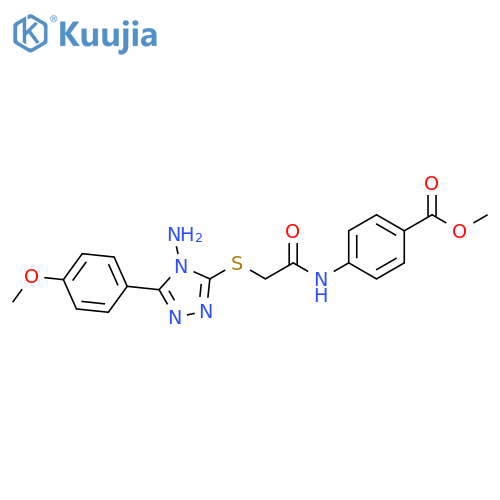methyl 4-(2-{4-amino-5-(4-methoxyphenyl)-4H-1,2,4-triazol-3-ylsulfanyl}acetamido)benzoate structure