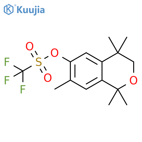 Trifluoro-methanesulfonic acid 1,1,4,4,7-pentamethyl-isochroman-6-yl ester structure