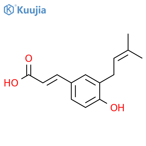 2-Propenoic acid, 3-[4-hydroxy-3-(3-methyl-2-butenyl)phenyl]- structure