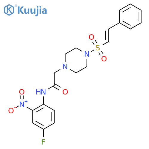 N-(4-fluoro-2-nitrophenyl)-2-[4-(2-phenylethenesulfonyl)piperazin-1-yl]acetamide structure