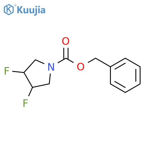 rac-benzyl (3R,4R)-3,4-difluoropyrrolidine-1-carboxylate structure