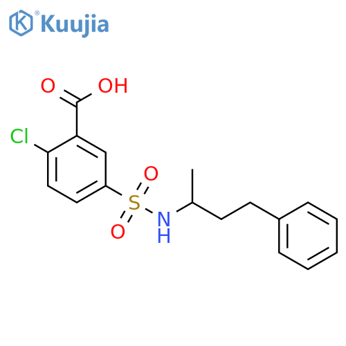 2-chloro-5-(4-phenylbutan-2-yl)sulfamoylbenzoic acid structure