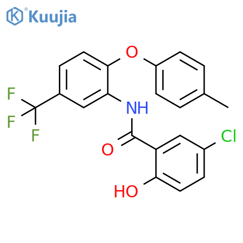 Benzamide, 5-chloro-2-hydroxy-N-[2-(4-methylphenoxy)-5-(trifluoromethyl)phenyl]- structure