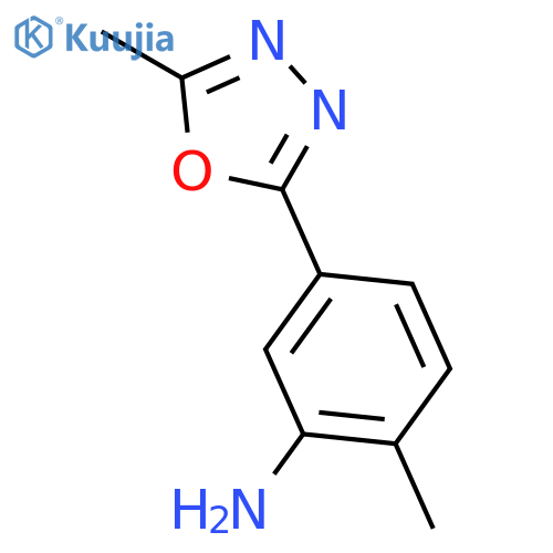 2-Methyl-5-(5-methyl-1,3,4-oxadiazol-2-yl)aniline structure