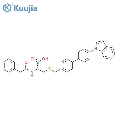 L-Cysteine,S-[[4'-(1H-indol-1-yl)[1,1'-biphenyl]-4-yl]methyl]-N-(phenylacetyl)- structure