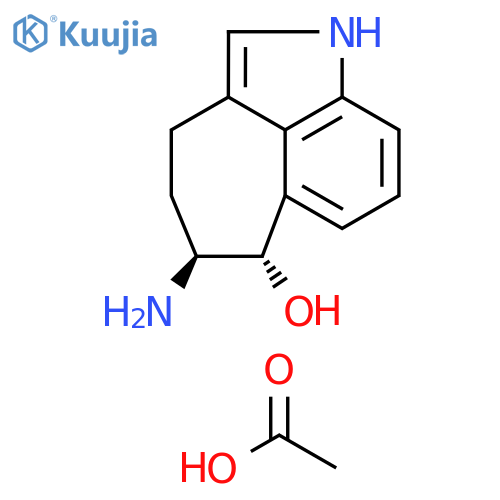 (5S,6S)-5-amino-3,4,5,6-tetrahydro-1H-cyclohepta[cd]indol-6-ol acetate (salt) structure