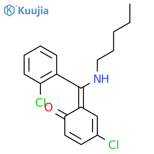 (6E)-4-chloro-6-[(2-chlorophenyl)(pentylamino)methylidene]cyclohexa-2,4-dien-1-one structure