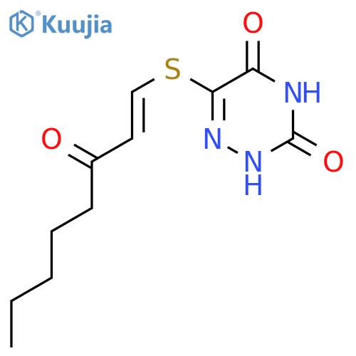 1,2,4-Triazine-3,5(2H,4H)-dione, 6-[(3-oxo-1-octenyl)thio]-,(E)- (9CI) structure