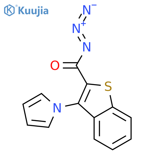 Benzo[b]thiophene-2-carbonyl azide, 3-(1H-pyrrol-1-yl)- structure