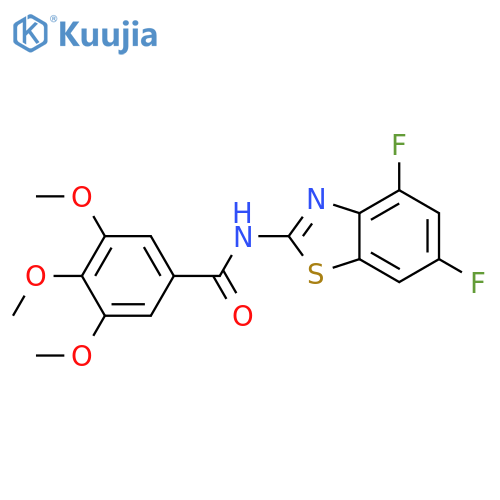 N-(4,6-difluoro-1,3-benzothiazol-2-yl)-3,4,5-trimethoxybenzamide structure