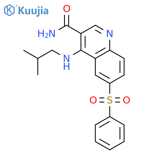 3-Quinolinecarboxamide, 4-[(2-methylpropyl)amino]-6-(phenylsulfonyl)- structure