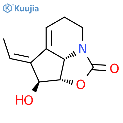 (4S,5S,6E,11S)-6-Ethylidene-5-hydroxy-3-oxa-1-azatricyclo[5.3.1.04,11]undec-7-en-2-one structure