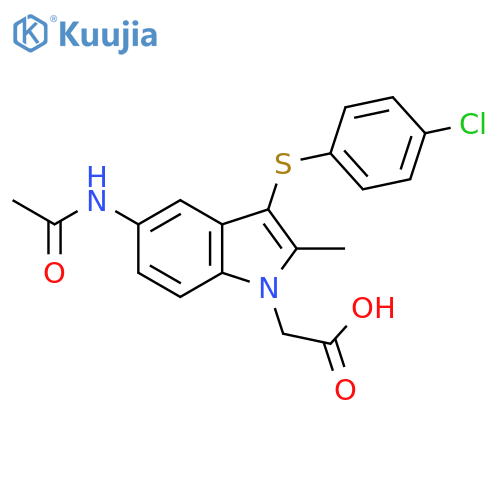 5-(acetylamino)-3-[(4-chlorophenyl)thio]-2-methyl-1H-indole-1-acetic acid structure