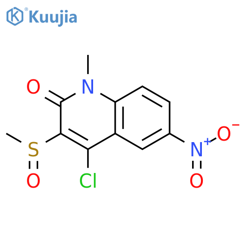 2(1H)-QUINOLINONE, 4-CHLORO-1-METHYL-3-(METHYLSULFINYL)-6-NITRO- structure