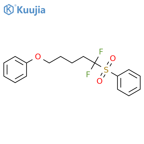 Benzene, [(1,1-difluoro-5-phenoxypentyl)sulfonyl]- structure