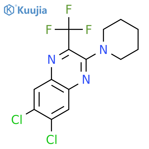 Quinoxaline, 6,7-dichloro-2-(1-piperidinyl)-3-(trifluoromethyl)- structure