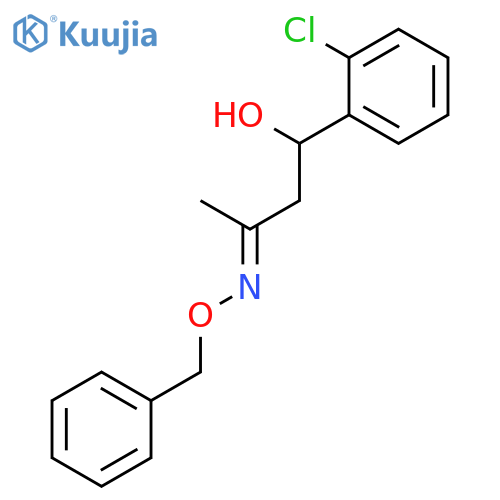 2-BUTANONE, 4-(2-CHLOROPHENYL)-4-HYDROXY-, O-(PHENYLMETHYL)OXIME structure