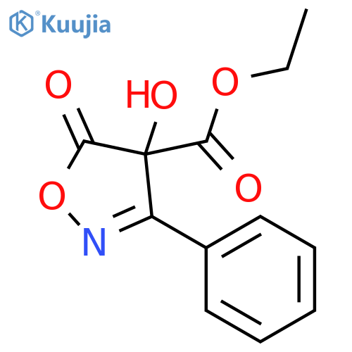 4-Isoxazolecarboxylicacid, 4,5-dihydro-4-hydroxy-5-oxo-3-phenyl-, ethyl ester structure