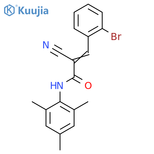 3-(2-bromophenyl)-2-cyano-N-(2,4,6-trimethylphenyl)prop-2-enamide structure