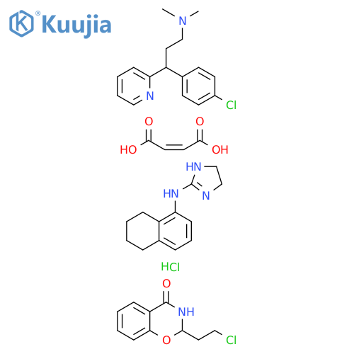 4H-1,3-Benzoxazin-4-one, 2-(2-chloroethyl)-2,3-dihydro-, mixt. with γ-(4-chlorophenyl)-N,N-dimethyl-2-pyridinepropanamine (2Z)-2-butenedioate (1:1) and 4,5-dihydro-N-(5,6,7,8-tetrahydro-1-naphthalenyl)-1H-imidazol-2-amine monohydrochloride (9CI) structure