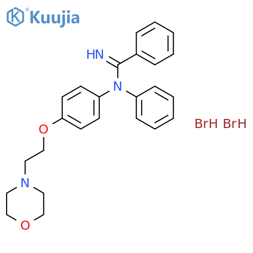 (anilino-phenyl-methylidene)-[4-[2-(1-oxa-4-azoniacyclohex-4-yl)ethoxy ]phenyl]azanium dibromide structure