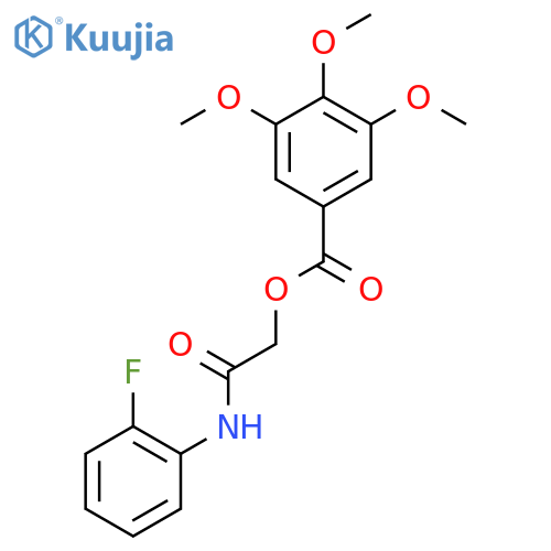 (2-fluorophenyl)carbamoylmethyl 3,4,5-trimethoxybenzoate structure