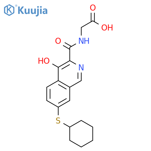 GLYCINE, N-[[7-(CYCLOHEXYLTHIO)-4-HYDROXY-3-ISOQUINOLINYL]CARBONYL]- structure