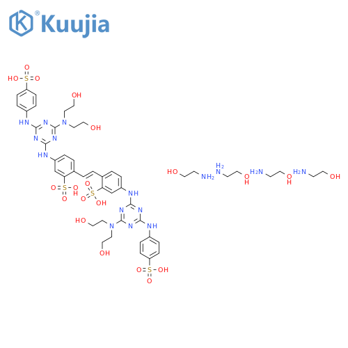 4,4'-bis[[4-[bis(2-hydroxyethyl)amino]-6-[(4-sulphophenyl)amino]-1,3,5-triazin-2-yl]amino]stilbene-2,2'-disulphonic acid, compound with 2-aminoethanol (1:4) structure