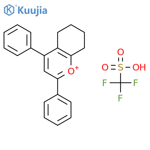 1-Benzopyrylium, 5,6,7,8-tetrahydro-2,4-diphenyl-, salt withtrifluoromethanesulfonic acid (1:1) structure