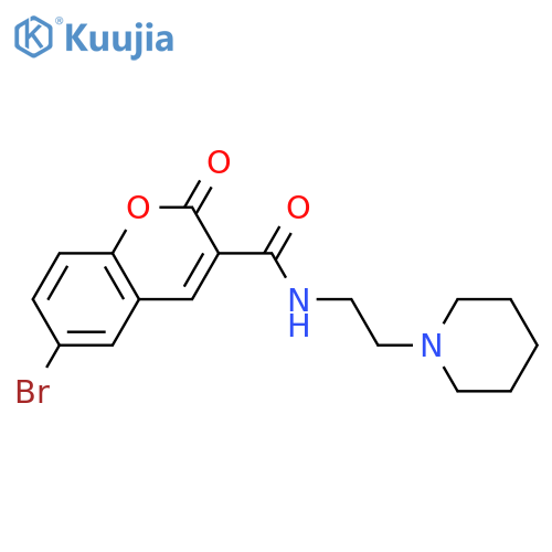 6-Bromo-2-oxo-N-[2-(piperidin-1-yl)ethyl]-2H-chromene-3-carboxamide structure