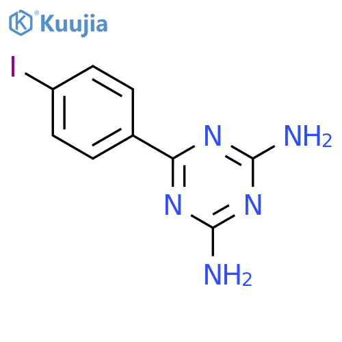 4-amino-6-(4-iodophenyl)-1,3,5-triazin-2-ylamine structure