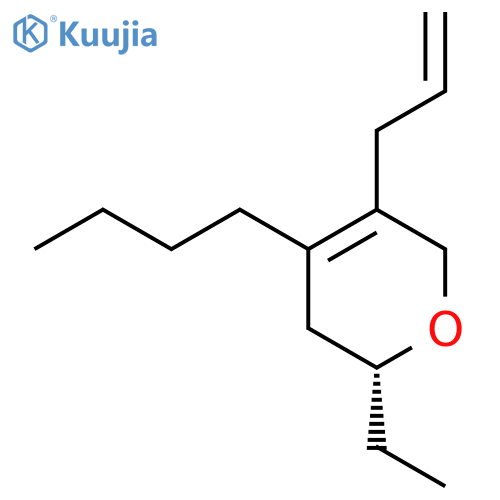 2H-Pyran,4-butyl-2-ethyl-3,6-dihydro-5-(2-propen-1-yl)-, (2R)- structure
