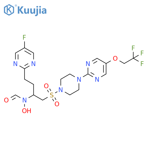 Formamide, N-[3-(5-fluoro-2-pyrimidinyl)-1-[[[4-[5-(2,2,2-trifluoroethoxy)-2-pyrimidinyl]-1-piperazinyl]sulfonyl]methyl]propyl]-N-hydroxy- structure