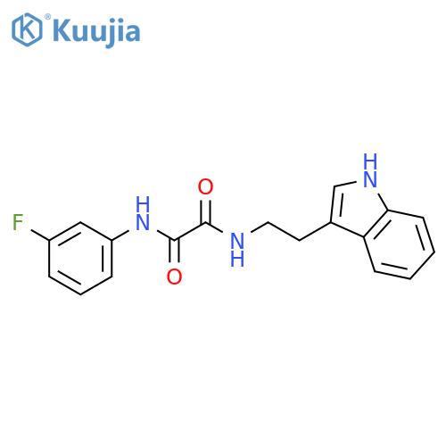 N'-(3-fluorophenyl)-N-2-(1H-indol-3-yl)ethylethanediamide structure