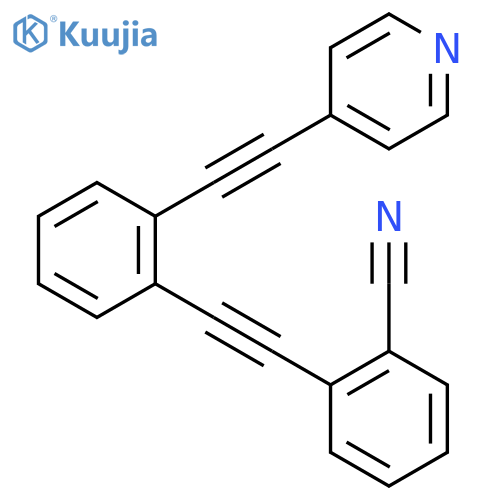 Benzonitrile, 2-[[2-(4-pyridinylethynyl)phenyl]ethynyl]- structure