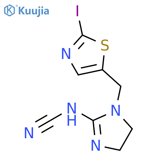 Cyanamide, [4,5-dihydro-1-[(2-iodo-5-thiazolyl)methyl]-1H-imidazol-2-yl]- (9CI) structure