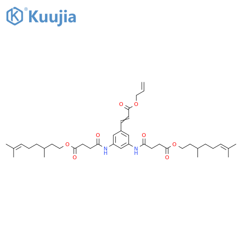 Butanoic acid, 4,4'-[[5-[3-oxo-3-(2-propenyloxy)-1-propenyl]-1,3-phenylene]diimino]bis[4-oxo-, bis(3,7-dimethyl-6-octenyl) ester (9CI) structure