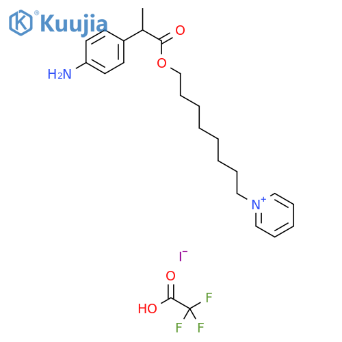 Pyridinium, 1-[8-[2-(4-aminophenyl)-1-oxopropoxy]octyl]-, iodide,trifluoroacetate structure