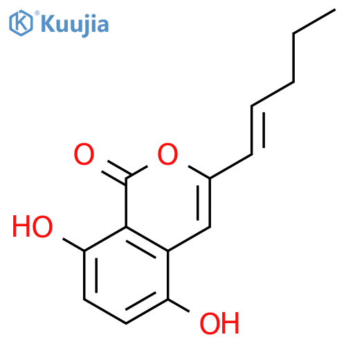 1H-2-Benzopyran-1-one, 5,8-dihydroxy-3-(1E)-1-pentenyl- structure
