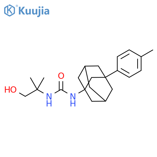 3-(1-hydroxy-2-methylpropan-2-yl)-1-3-(4-methylphenyl)adamantan-1-ylurea structure