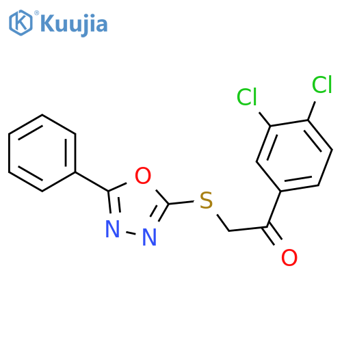 1-(3,4-dichlorophenyl)-2-(5-phenyl-1,3,4-oxadiazol-2-yl)sulfanylethan-1-one structure