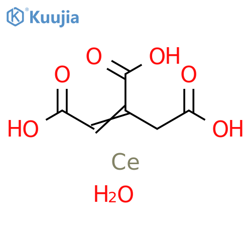 1-Propene-1,2,3-tricarboxylic acid, cerium(3+) salt, hydrate (1:1:3) structure