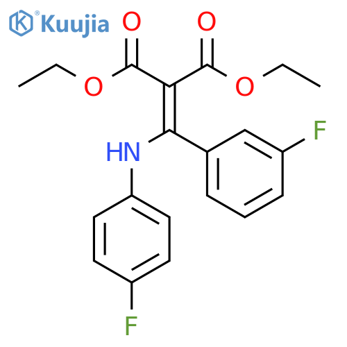 Propanedioic acid, 2-[(3-fluorophenyl)[(4-fluorophenyl)amino]methylene]-, 1,3-diethyl ester structure
