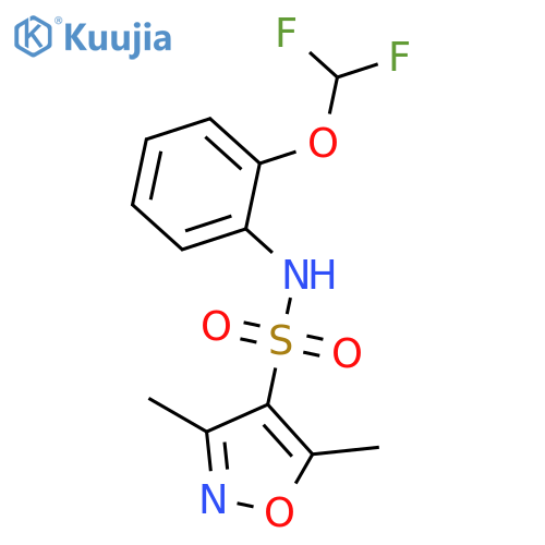 3,5-Dimethyl-isoxazole-4-sulfonic acid (2-difluoromethoxy-phenyl)-amide structure