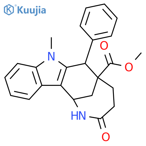 1,6-Methanoazonino[4,3-b]indole-6(1H)-carboxylic acid,2,3,4,5,7,8-hexahydro-8-methyl-3-oxo-7-phenyl-, methyl ester structure