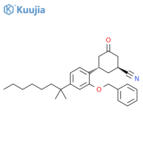 Cyclohexanecarbonitrile,3-[4-(1,1-dimethylheptyl)-2-(phenylmethoxy)phenyl]-5-oxo-, trans- structure