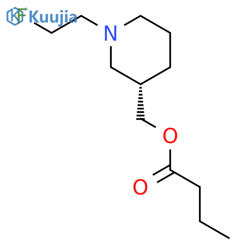 Butanoic acid, [(3S)-1-(2-fluoroethyl)-3-piperidinyl]methyl ester structure