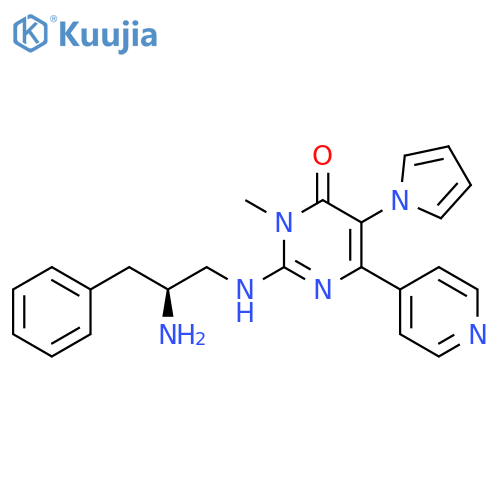 4(3H)-Pyrimidinone, 2-[[(2S)-2-amino-3-phenylpropyl]amino]-3-methyl-6-(4-pyridinyl)-5-(1H-pyrrol-1-yl)- structure