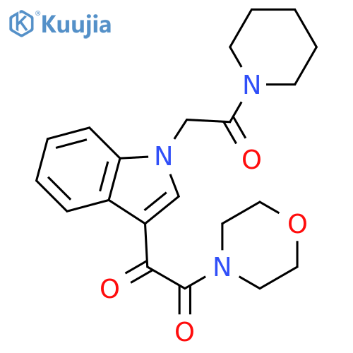 1-(morpholin-4-yl)-2-{1-2-oxo-2-(piperidin-1-yl)ethyl-1H-indol-3-yl}ethane-1,2-dione structure