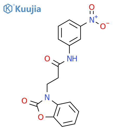 N-(3-nitrophenyl)-3-(2-oxo-2,3-dihydro-1,3-benzoxazol-3-yl)propanamide structure
